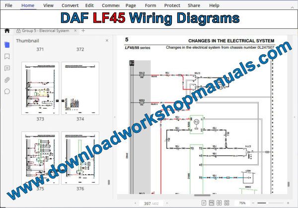 DAF LF45 Wiring Diagrams